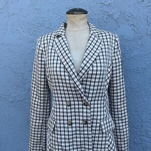 Express Negin Mirsalechi Plaid Boyfriend Blazer Preppy Jacket XS MSRP $148